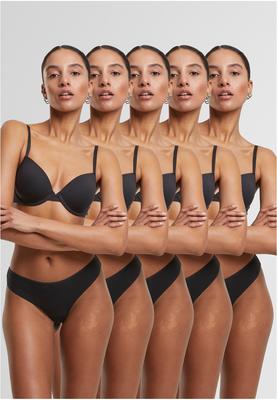Ladies Basic Cotton Tanga 5-Pack black+black+black+black+black L