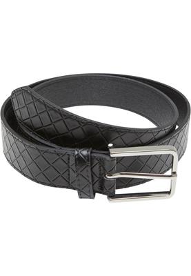 Woven Embossed Synthetic Leather Belt black/silver L/XL