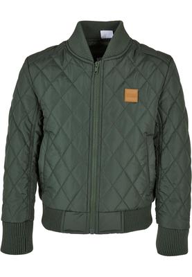 Boys Diamond Quilt Nylon Jacket black 110/116