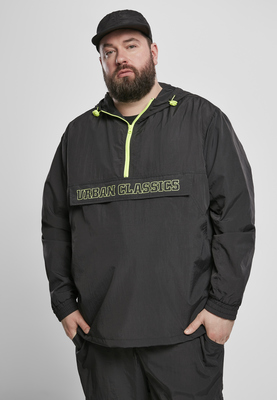 Contrast Pull Over Jacket black/electriclime 3XL