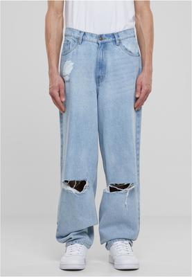 Heavy Ounce Knee Cut Baggy Fit Jeans new light blue washed 30