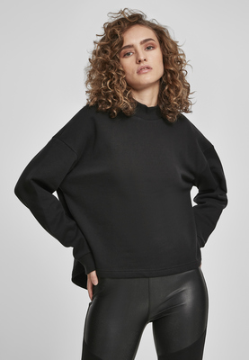 Ladies Oversized High Neck Crew black L