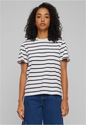 Ladies Striped Boxy Tee black/white 3XL
