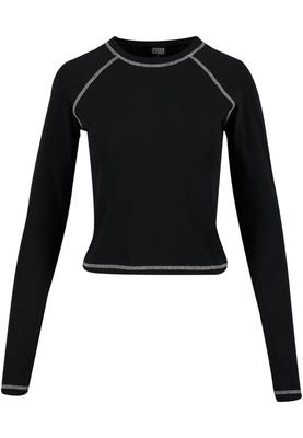 Ladies Contrast Jersey Longsleeve black 3XL