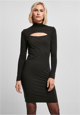Ladies Stretch Jersey Cut-Out Turtleneck Dress black 3XL