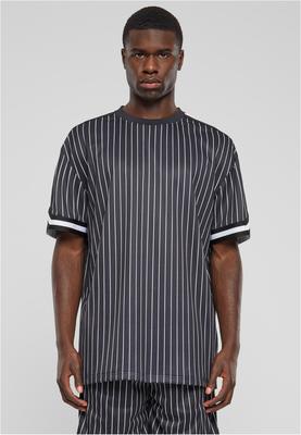 Oversized Striped Mesh Tee black/white 3XL