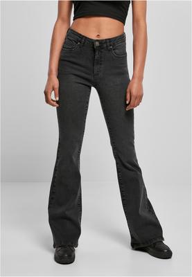 Ladies High Waist Flared Denim Pants tinted light blue washed 26
