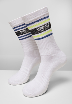 Logo Stripe Socks 4-Pack white+blue+green+neonyellow 43-46