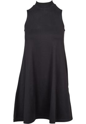 Ladies A-Line Turtleneck Dress black 3XL