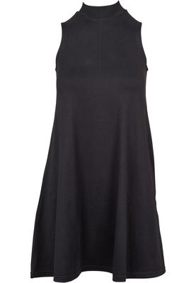 Ladies A-Line Turtleneck Dress black 3XL