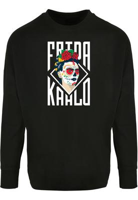 Ladies Frida Kahlo - Lettering Oversized Cut On Sleeve Longsleeve black 4XL