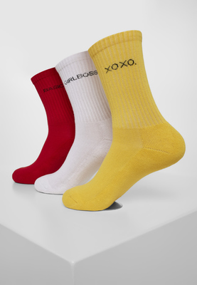 Wording Socks 3-Pack mint/rose/white 35-38
