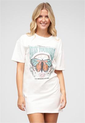 T-Shirt-Kleid mit Free Yourself Butterfly Print white L