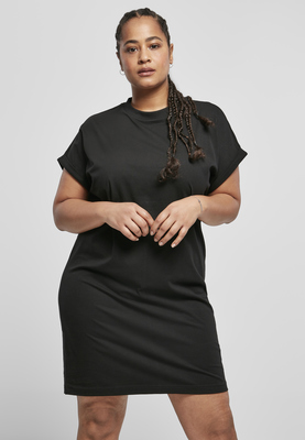 Ladies Organic Cotton Cut On Sleeve Tee Dress  black 3XL