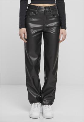 Ladies Straight Leg Synthetic Leather Pants black 26
