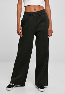 Ladies Straight Pin Tuck Sweat Pants black 3XL