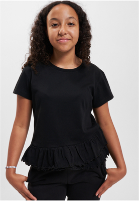 Girls Organic Volant Tee black 110/116