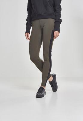 Ladies Jacquard Camo Striped Leggings darkolive/blackcamo L