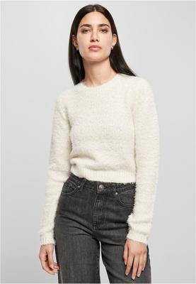 Ladies Cropped Feather Sweater black 3XL