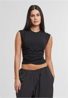 Ladies Cropped Wrapped Top black 3XL