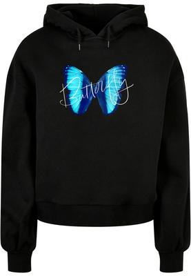 Ladies Butterfly Blue Organic Oversized Hoody black 3XL