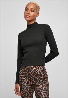 Ladies Rib Back Cut Out Longsleeve black 3XL