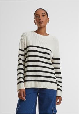 Ladies Rib Striped Sweater navy/white 3XL