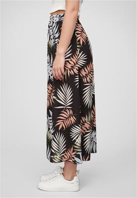 Cloud5ive Damen Longform Rock mit Allover Blätter Print black L