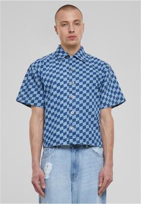 Laser Check Printed Boxy Shirt blacklasercheck 3XL