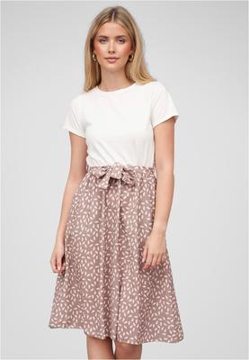 Cloud5ive Damen Kleid Satin Rock 2-Pockets und Bindegürtel white L