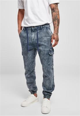Denim Cargo Jogging Pants light skyblue acid washed 3XL