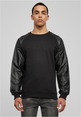 Raglan Leather Imitation Crew blk/blk L