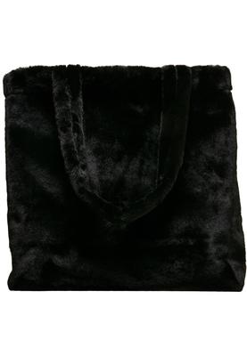 Fake Fur Tote Bag black one size