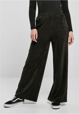 Ladies Velvet Rib Straight Sweat Pants black 3XL