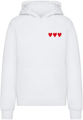 Amour Toujours Heart Ladies Fluffy Hoody white 3XL