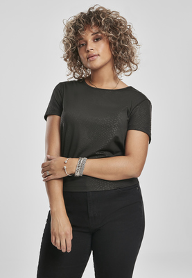 Ladies Stretch Pattern Cropped Tee black snake 3XL