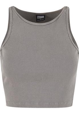 Ladies Washed Rib Jersey Cropped Top steelgrey 3XL