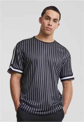 Oversized Striped Mesh Tee black/white 3XL