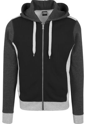 3- Tone Sweat Zip Hoody grey/charcoal/black L