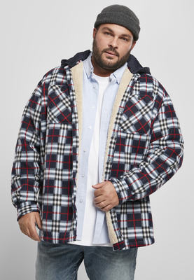 Hooded Polar Fleece Overshirt midnightnavy/red L