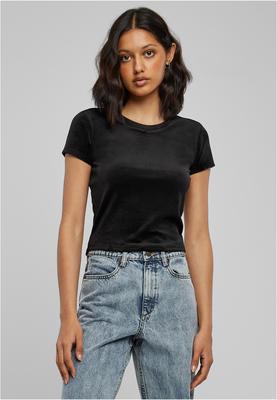 Ladies Short Velvet Tee black 3XL