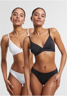 Ladies Lace Tanga 2-Pack black+white L