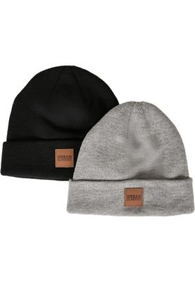 Logopatch Beanie Kids 2-Pack black+grey 110/116