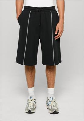 Contrast Seam Peached Bermuda Shorts black 3XL