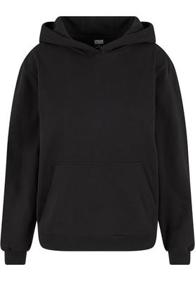Ladies Loose Light Brushed Fleece Hoody black L