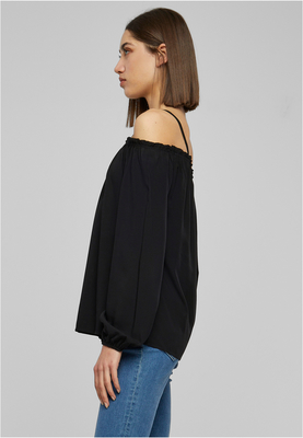 Ladies Cold Shoulder Smoke Longsleeve black 3XL