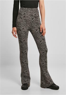 Ladies High Waist Zebra Boot Cut Leggings asphalt/black 3XL