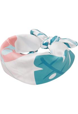 Big Satin Bandana turquoise floral one size