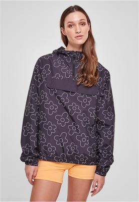 Ladies AOP Pullover Jacket blackflower 3XL
