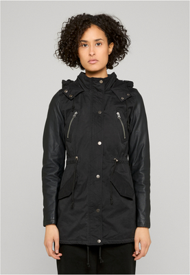 Ladies Sherpa Lined Cotton Parka black L